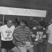 Students at the club fair.